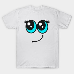 Cute Blue Eyed Smiling Face T-Shirt